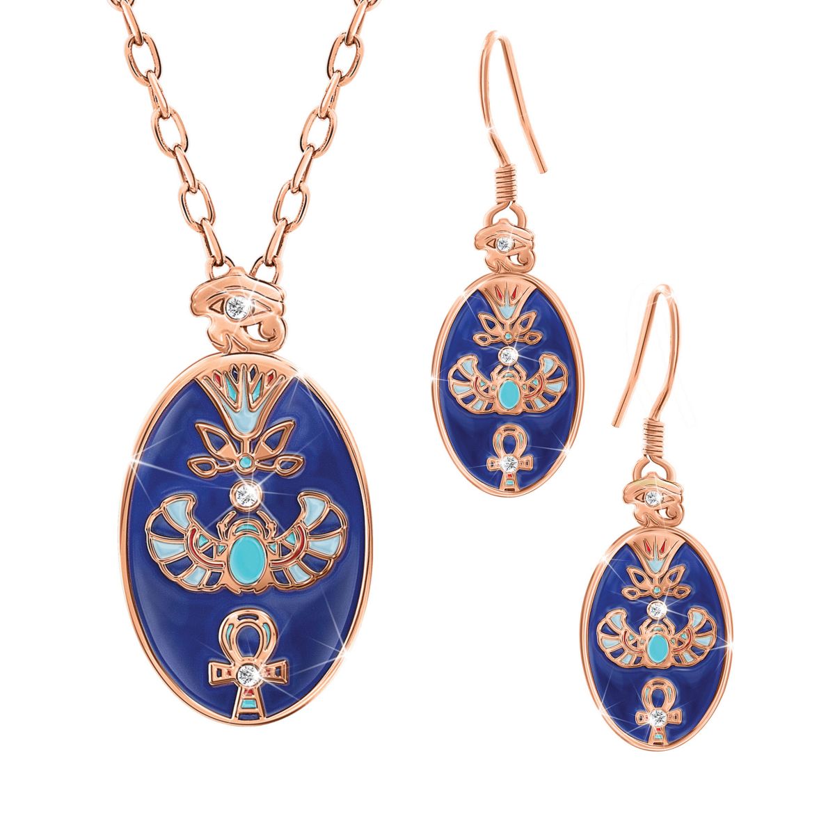 ‘Treasures Of Egypt’ Copper Healing Touch Pendant & Earring Set