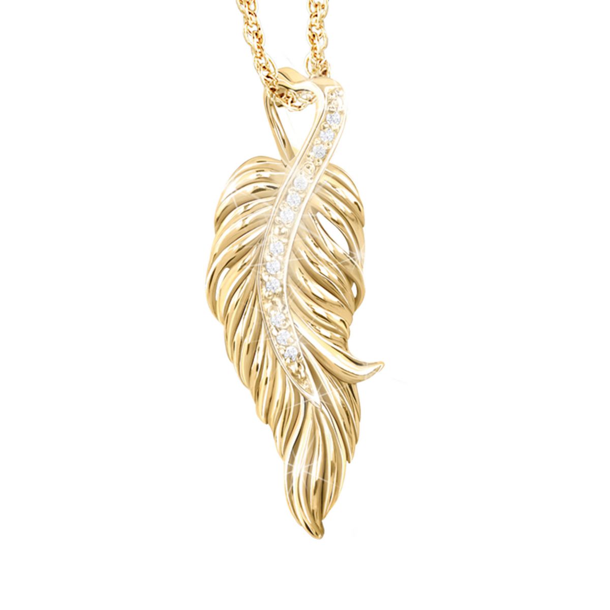 ‘When Angels Are Near’ Ladies' Diamond Gold-Plated Pendant