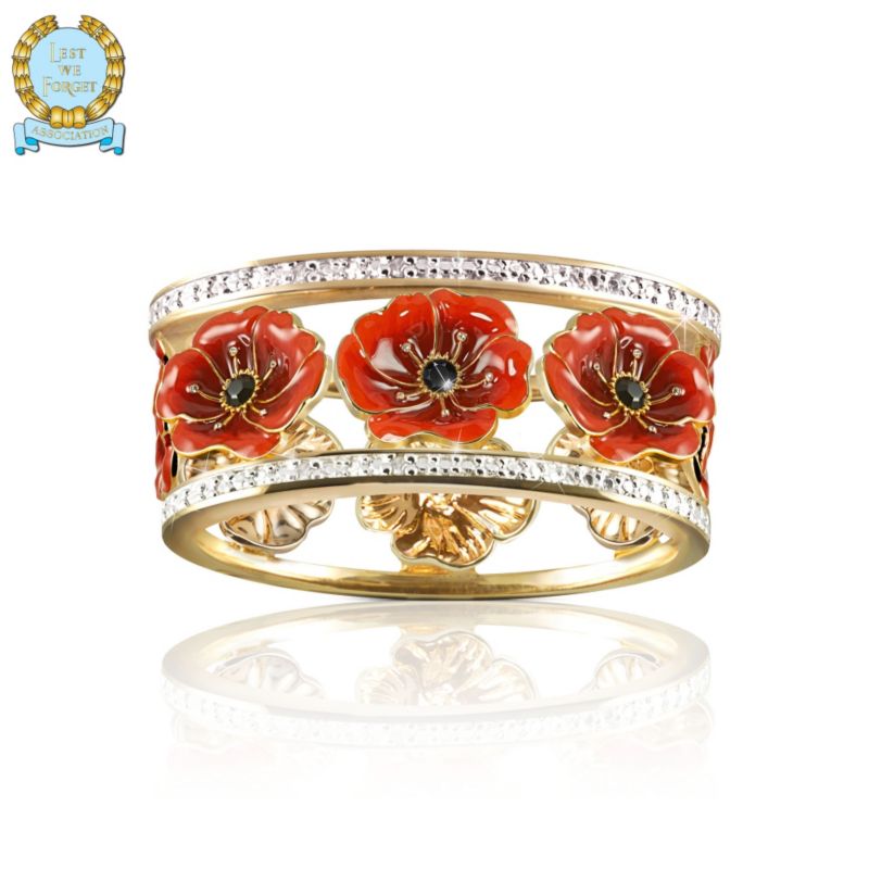 'Lest We Forget' Enamel Poppy Ring