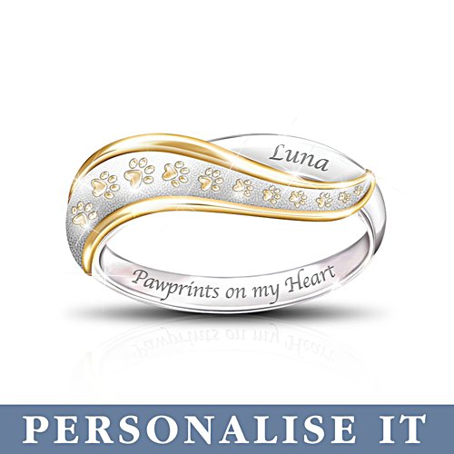 'Pawprints On My Heart' Pets Ladies' Ring