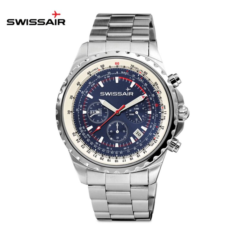 SWISSAIR Silver Edition Chronograph Watch