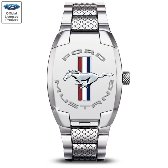 Officially Licensed Ford Mustang Stainless Steel Men's Watch: Ford