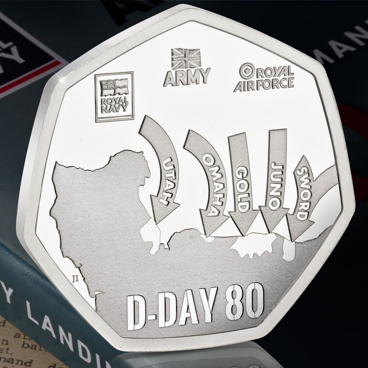 The D-Day 80th Anniversary 50p Coin  —  officially licensed by the Ministry of Defence