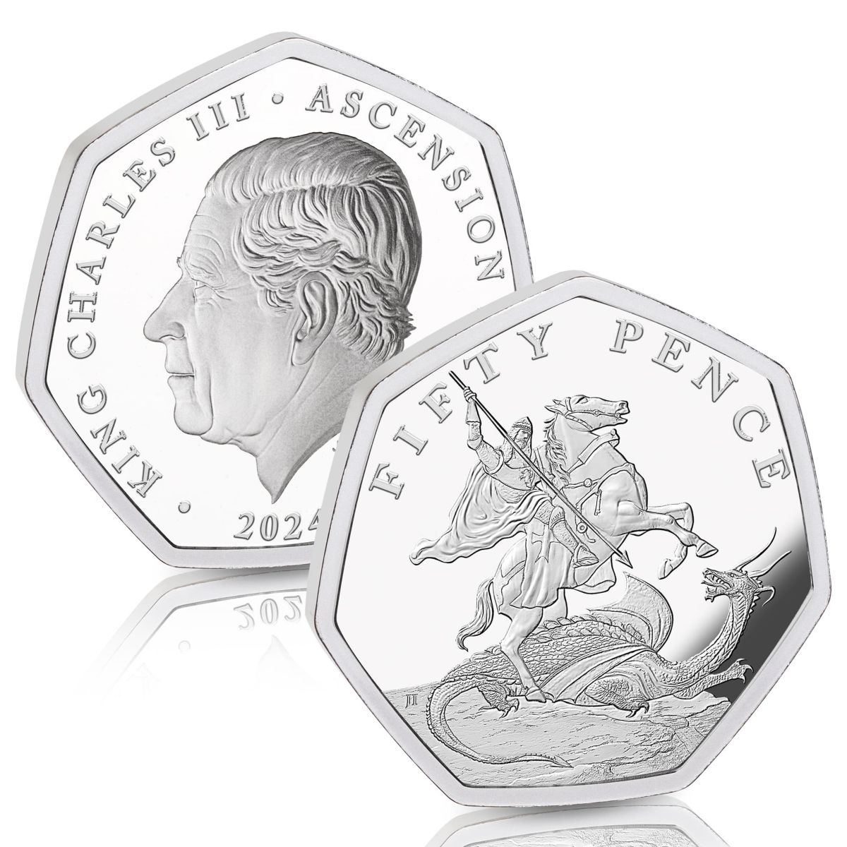 The St. George & the Dragon Pure Silver Fifty Pence Coin