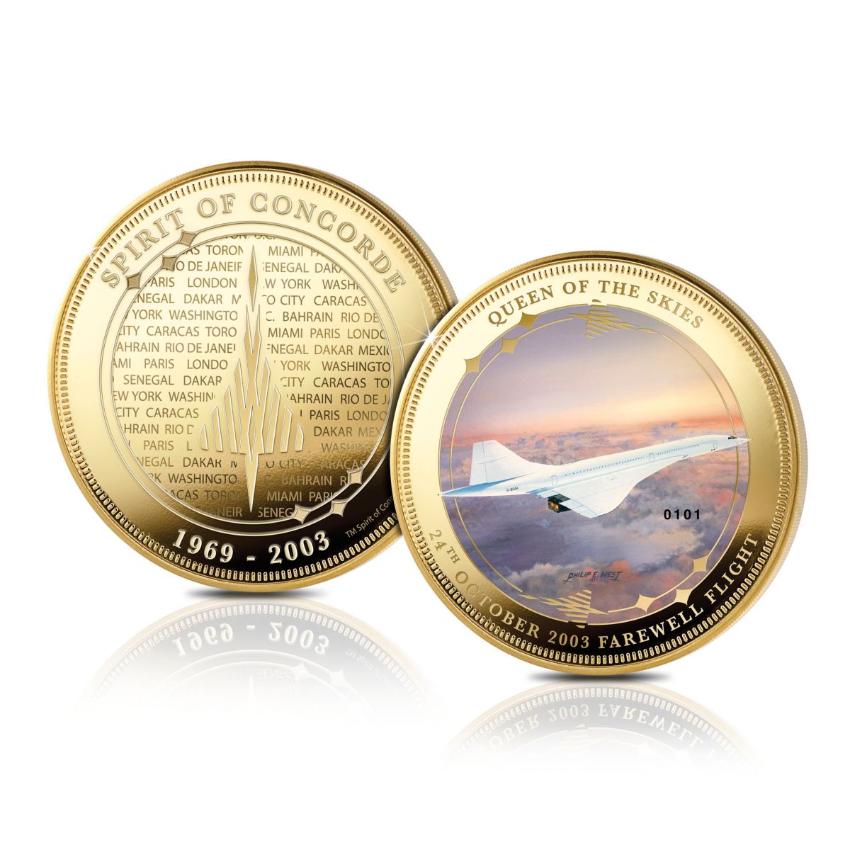 Spirit of Concorde 20th Anniversary 65mm Gold-Plated Commemorative