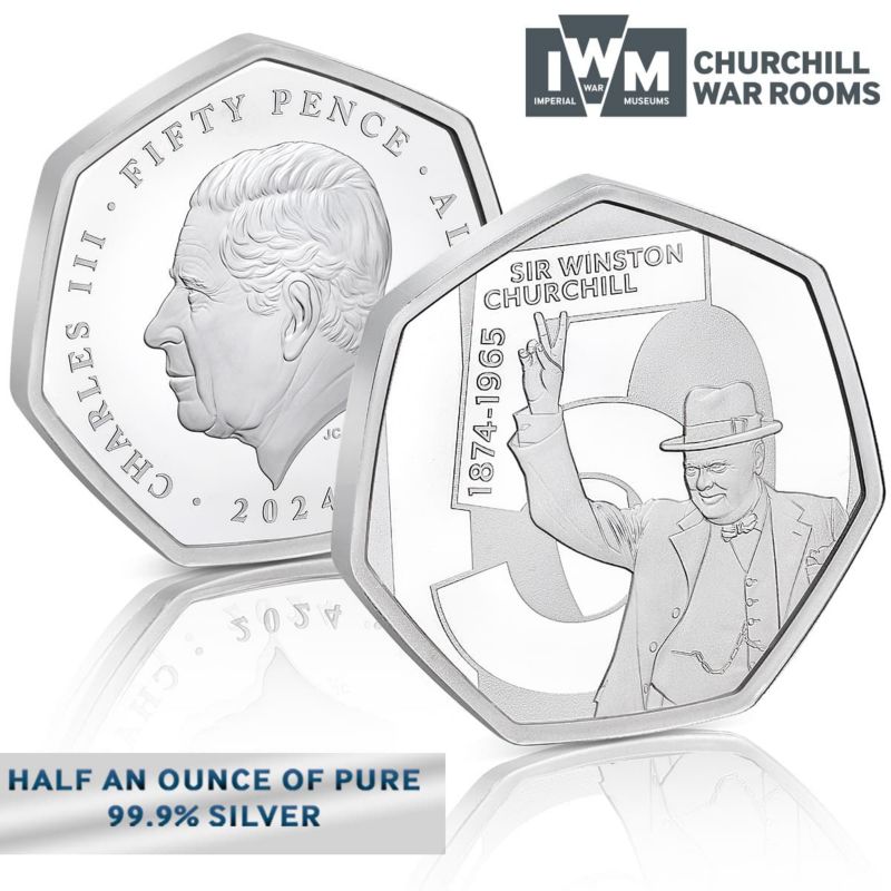 The Sir Winston Churchill Silver Proof Fifty Pence Coin