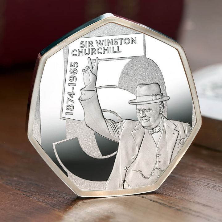 The Sir Winston Churchill Silver Proof Fifty Pence Coin