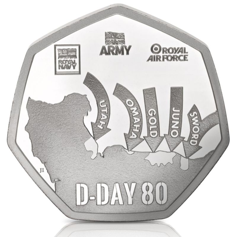 The D-Day 80th Anniversary Proof Silver Fifty Pence Coin — officially licensed with the Ministry of Defence