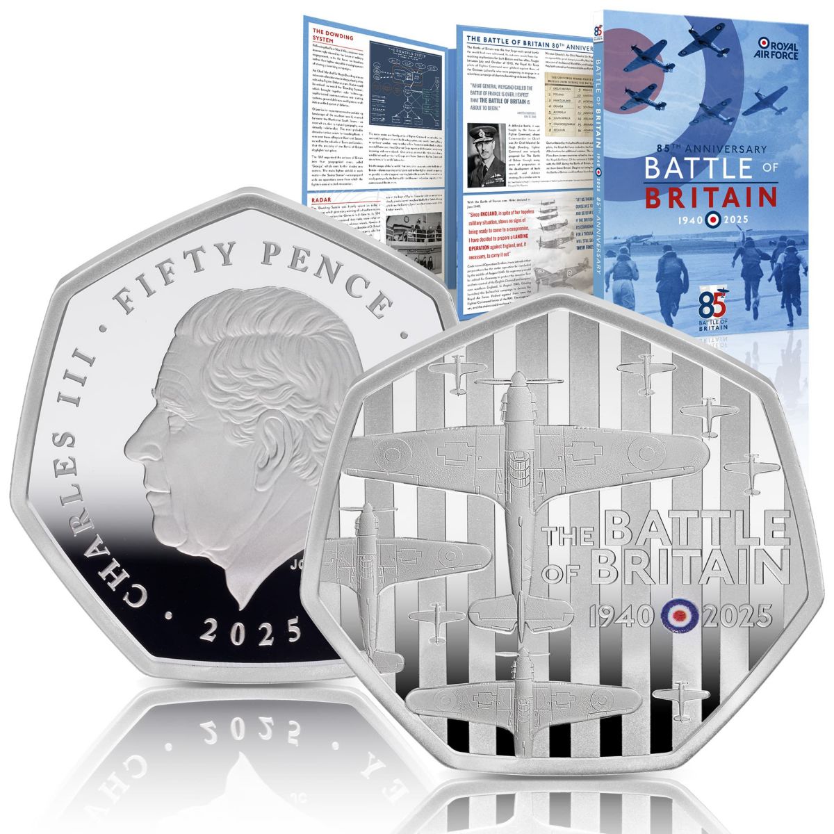 The Battle of Britain Proof Silver Fifty Pence Coin