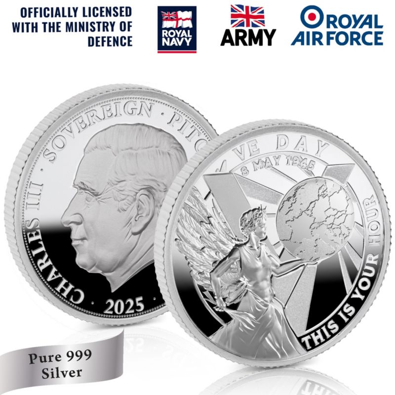 The VE Day 80th Anniversary Fine Silver Sovereign
