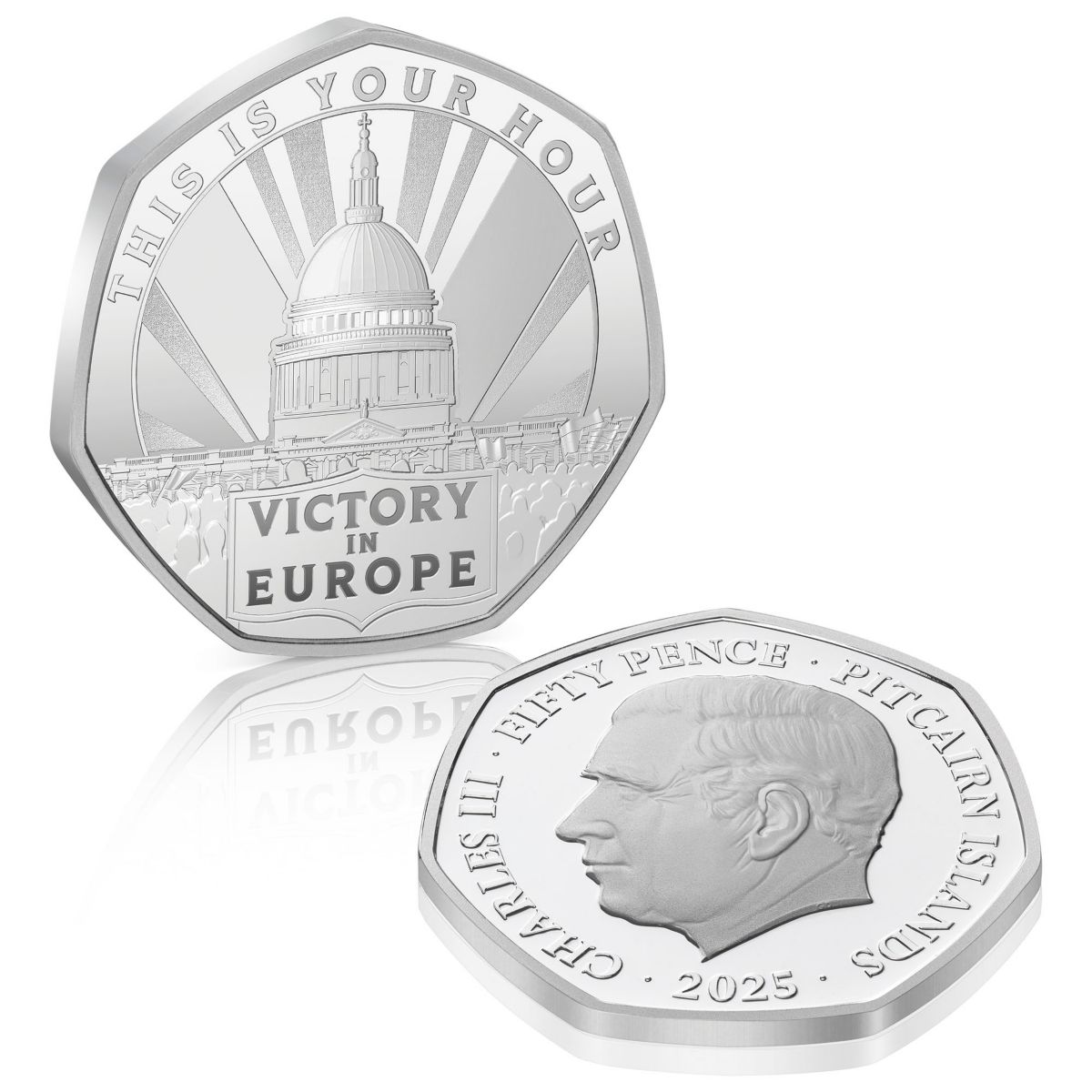 The VE Day 80th Anniversary 50p Coin - officially licensed by the Ministry of Defence