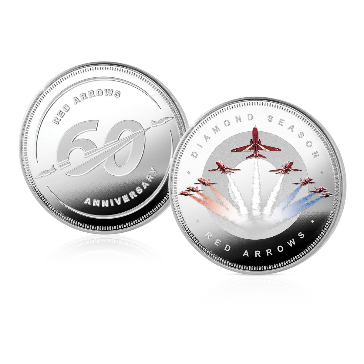 Red Arrows 60th Anniversary 38.6mm Silver-Plated Commemorative Collection