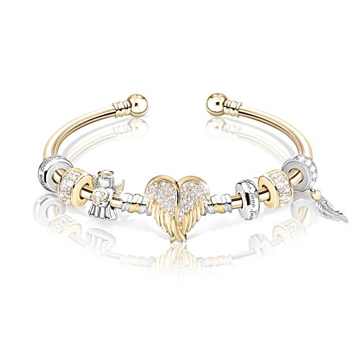 'Guardian Angel Embrace’ Gold-Plated Charm Bracelet