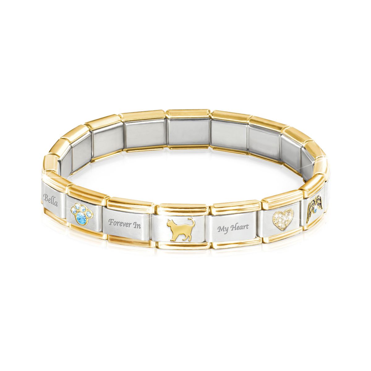 'Forever In My Heart' Personalised Italian Charm Bracelet