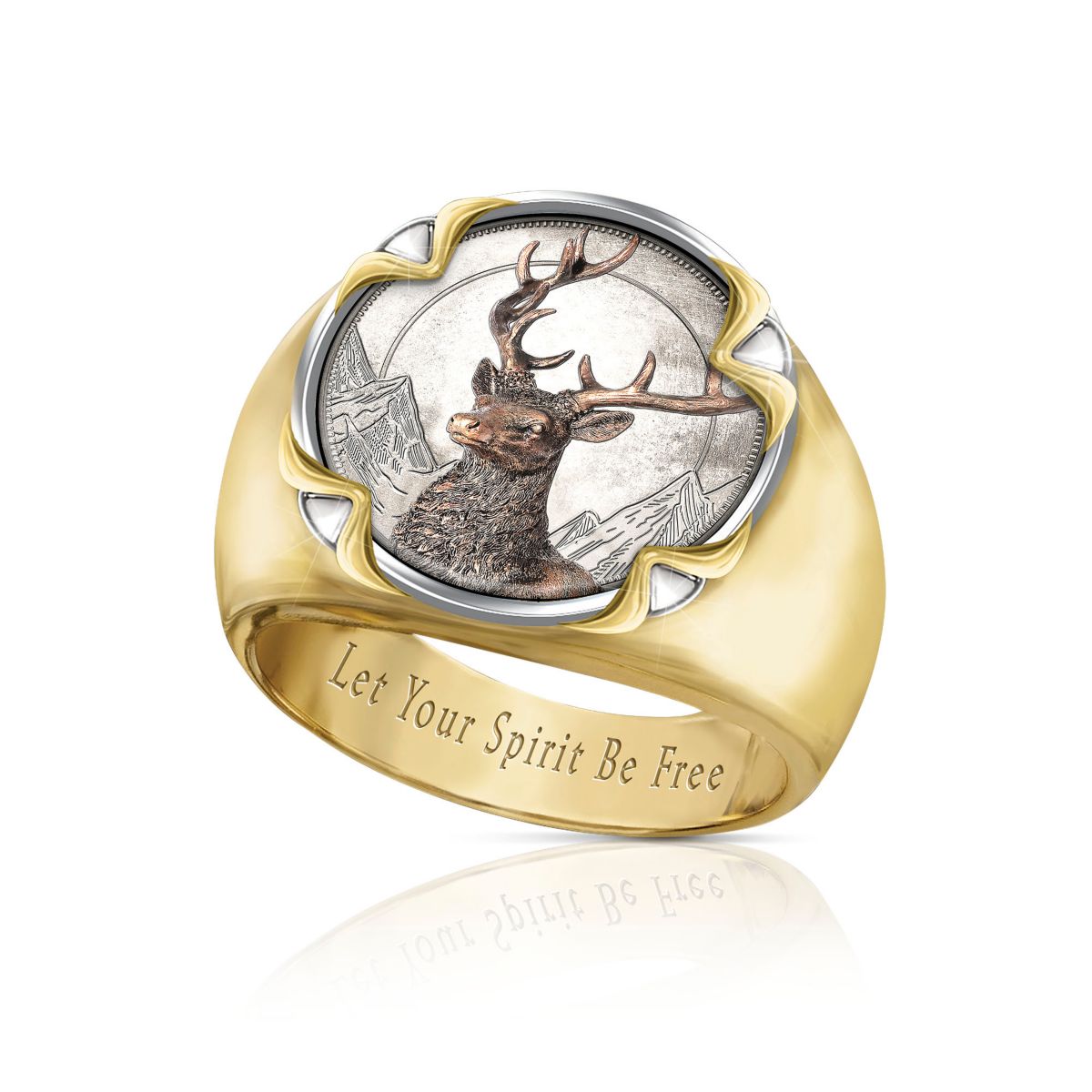 'Let Your Spirit Be Free' Men's Ring