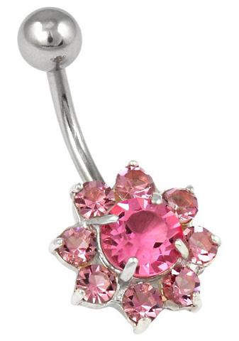 Firetti Bauchnabelpiercing »Blume« su Kristall...