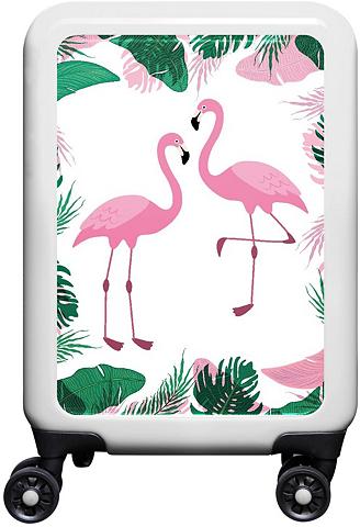 meinTrolley Hartschalen-Trolley »Flamingo im Dschu...