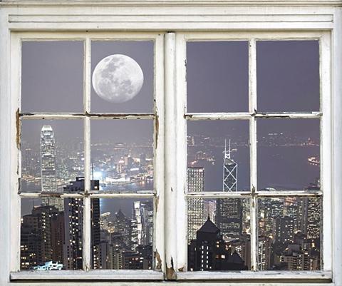 queence Wandsticker »New York City bei Nacht«